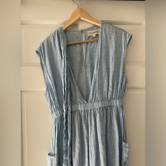 Mara Hoffman Whitney Deep V Swim Coverup Jumpsuit - Picture 2 of 4